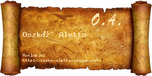 Oszkó Aletta névjegykártya